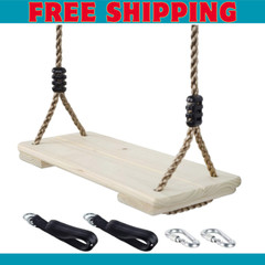 Wooden Swing Seat Nostalgic Outdoor Wood Swing for Kids Tree Swing for Adults