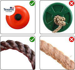 6.56Ft Climbing Rope Swing with Treads Climbing Rope Plate Swing Hanging Swing N