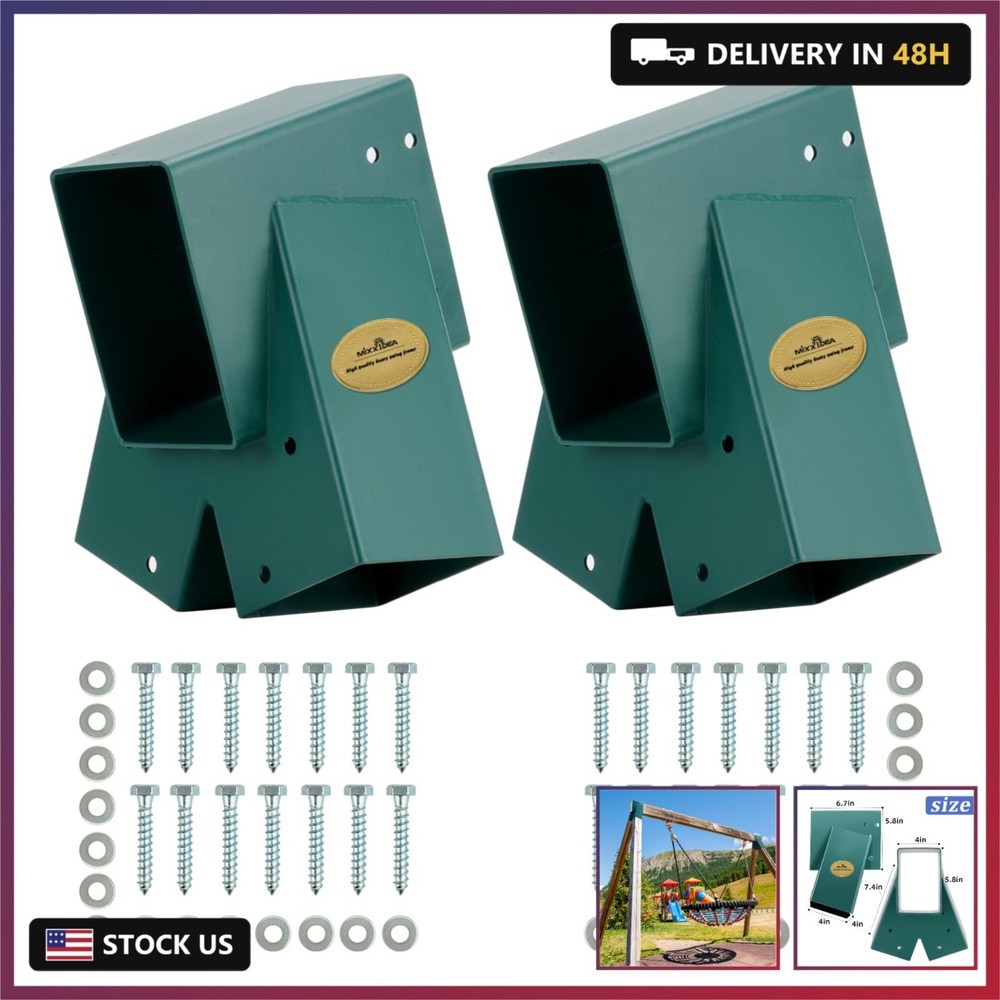 2 Swing Set Brackets for Swing Set A-Frame Heavy Duty with All Mounting Hardware