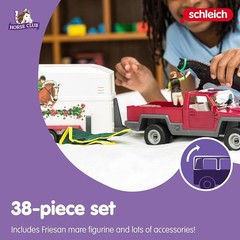 Kids Horse Club Truck Trailer 38pc – Realistic Animal Toy, Groomer, Saddle