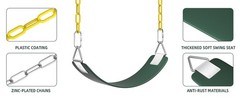 2Pcs Set Swing Seat AGPTEK with 66 Inch Anti-Rust with Chain Hooks Outdoor Play