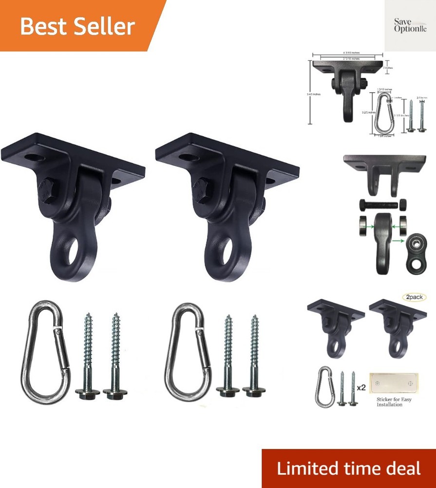 Heavy Duty Black Swing Hangers Screws Bolts Included Over 5000 lb Capacity Pl…