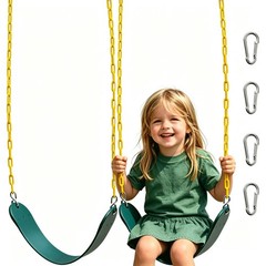 Heavy Duty 2 Pack Kids Swing Seat with 66” Chain – Outdoor Playground Accessorie