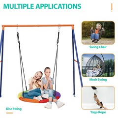 Metal A Frame Full Steel Swing Stand Hold up to 440 lbs with Ground Stakes
