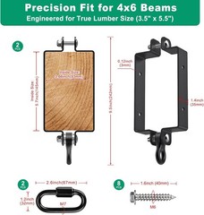 Heavy Duty Swing Hangers, 800lb Capacity Swing Set Accessories for 4×6 Wood B…