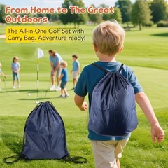 Toddler Golf Set with Bag, 3-8 Kids Set with Automatic Ball Return, Mat, LED…