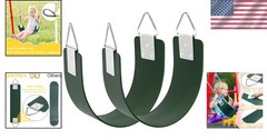 2PC Green EVA Swing Seat 300LB Capacity Outdoor Playground