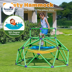 Monkey Bars Climbing Dome with Hammock – Sturdy & Portable Jungle Gym with Hammo