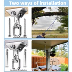 Hammock Hanging Kit, 1000 lb Capacity Heavy Duty 360° Rotate Swing Hooks for …