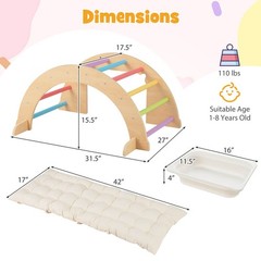 6 in 1 Climbing Arch for Toddlers with Collapsible Storage Bin Removable Cushion