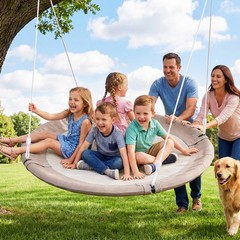 60″ Tree Swing Saucer Swing Set 900D Oxford Hammock Round w/ 2 Hanging Straps