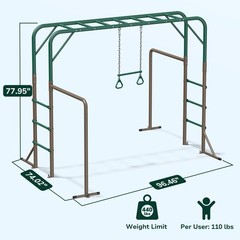 Monkey Bars w/ Climbing Frame Gymnastics Bars 400lbs Heavy Duty Outdoor for Kids