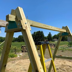 Swing Set Brackets EZ Frame AFrame Wooden Swing Beam Steel Green 2 Pcs