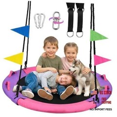 43 Inch Tree Swing, 900lbs Weight Capacity Saucer Swing Sets Pink and Purple