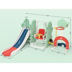 7 In 1 Toddler Slide and Swing Set, Freestanding Kids Slide Playset With Ladder