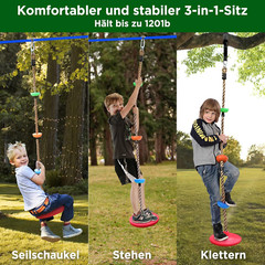 Kids Ninja Obstacle Course – 10 Durable Challenges & 60′ Slackline Set