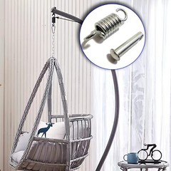 2 Pcs Hammock Chair Spring Porch Swings Hanging Chairs Springs 750Lbs Capacity