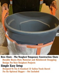 Hero Chute™ Heavy Duty 10ft Construction Chute Section Includes 4-120lb Ra