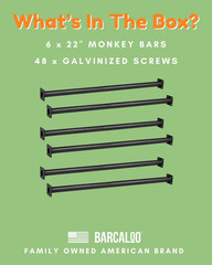 22 Inch Outdoor Monkey Bars for Backyard – Set of 6, Black Metal Outdoor/Indoor