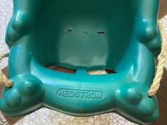 Vintage Hedstrom High Back Baby & Toddler Swing – Blueish Green Teddy Bear