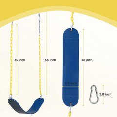 2-Pack Swing Seats with Coated Chains for Kids Adults, Swing Set Accessories W/