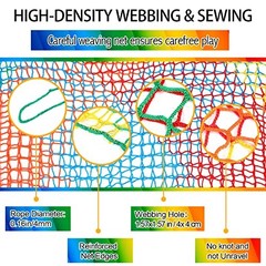 Climbing Cargo Net 6.5 x 9.8 ft Large Kids Backyard Climbing Net Double Layers