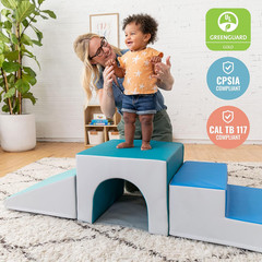 Softzone Single Tunnel Climber, Toddler Playset, Contemporary, 3-Piece