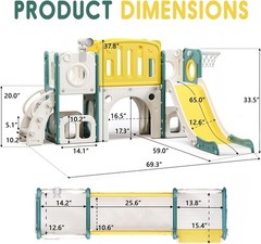 8 in 1 Toddler Slide Set, Kids Slide for Toddlers, Toddler Climber Slide Play…