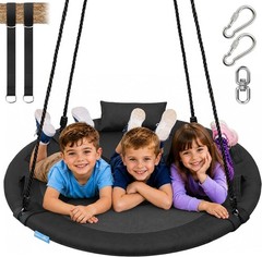 Heavy Duty 40-Inch Tree Swing – 900lb Capacity with Adjustable Ropes & Spinner