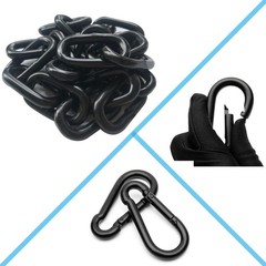 2Pcs Black Heavy Duty Hanging Chains with 4 Carabiners, Chair Hardware for In…