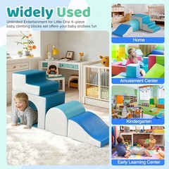 Foam Climbing Blocks for Toddlers: with a Tunnel – 4 PCS Foam Blocks – Modern