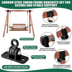 Heavy Duty a Frame Swing Set Bracket Kit Include 2 Brackets & 2 Swing Hangers wi