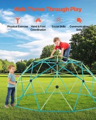 10FT Thickened Steel Climbing Dome Playset w/ Saucer Swing 1000lbs