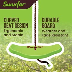 Swurfer Kids Outdoor Tree Swing: Durable, Easy Setup, Weatherproof, 150 lbs
