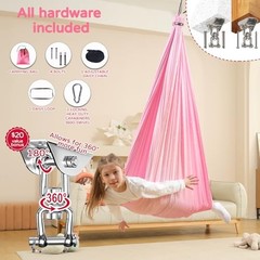 Sensory Swing for Kids Indoor & Outdoor Double Layer Therapy Cuddle Pink