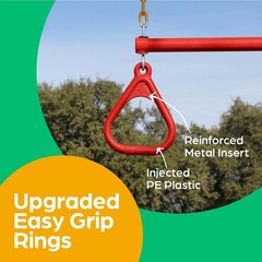 Red Kids Swing Set Accessories with 18″ Trapeze Bar & 48″ Chains