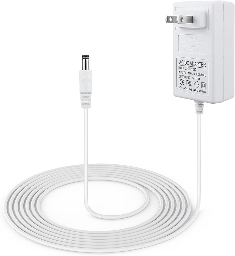 10 ft Power Cord for 4moms mamaRoo 4, 12V 3A Charger for RockaRoo Baby Swing, AC