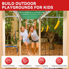 16.5 Inch Monkey Bars Kit Playground Monkey Bar Ladder Rungs for Backyard Indoor