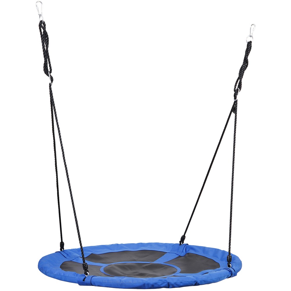 48″ Saucer Tree Swing Adjustable Rope Swing Platform 700lbs Outdoor Swing Blue