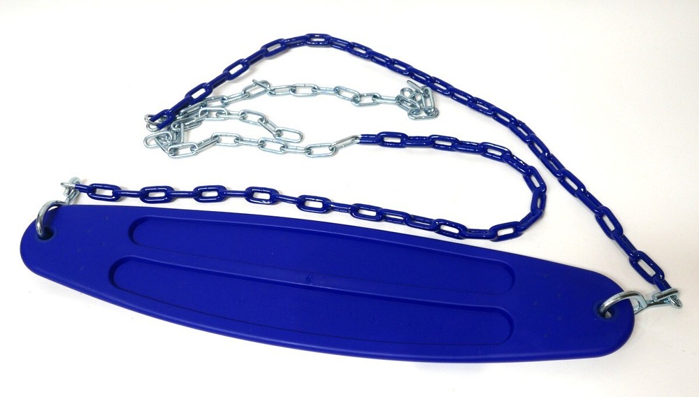 Heavy Duty Swing Set Seat Blue Kids Ages 3-10 Holds up to 250 lbs. Coated Chains