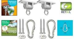 Heavy Duty Swing Set Hangers – 2 Brackets with Locking Hooks for Durability