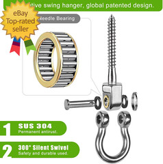 Heavy Duty Swing Hangers with Bearings – Set of 2 Stainless Steel 304 Screw