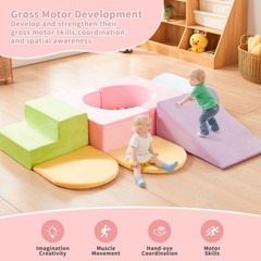 Climbing Toys for Toddlers Indoor,7-Piece Foam Toddler Climbing Blocks Set, C…