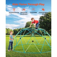 Uimoso 10FT Geometric Climbing Dome with Saucer Swing, Supports 1000LBS