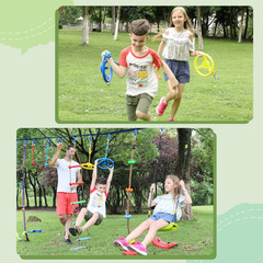 Craft Ninja Warrior Obstacle Course Accessories Kids Outdoor Play – 7Pc Rings, 2
