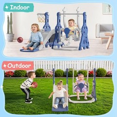 4 in 1 Toddler Slide and Swing Set, Kid Slide for Toddlers Age 1-2, Baby Slid…
