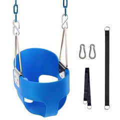 Toddler Swing, 59″ Coated Heavy-Duty Iron Chains Baby Swing Outdoor, High Bac…