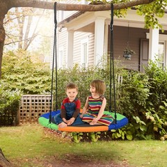 40″ Flying Saucer Tree Swing Outdoor Play Set w/ Adjustable Ropes Gift for Kids