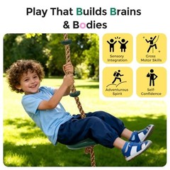 Tree Swing for Kids, Adjustable Rope Swing Disc Swing for Outside with Green