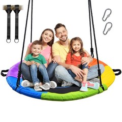 700lb 40″ Saucer Tree Swing for Kids Adults Textilene Waterproof for Backyard